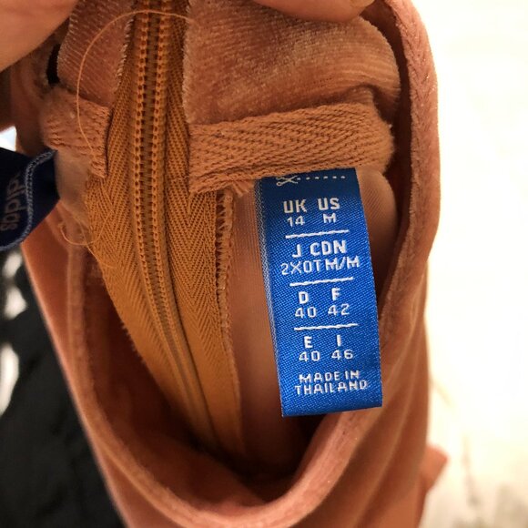 Adidas Mock Neck Salmon Pink Velvet Top Medium - Picture 7 of 14